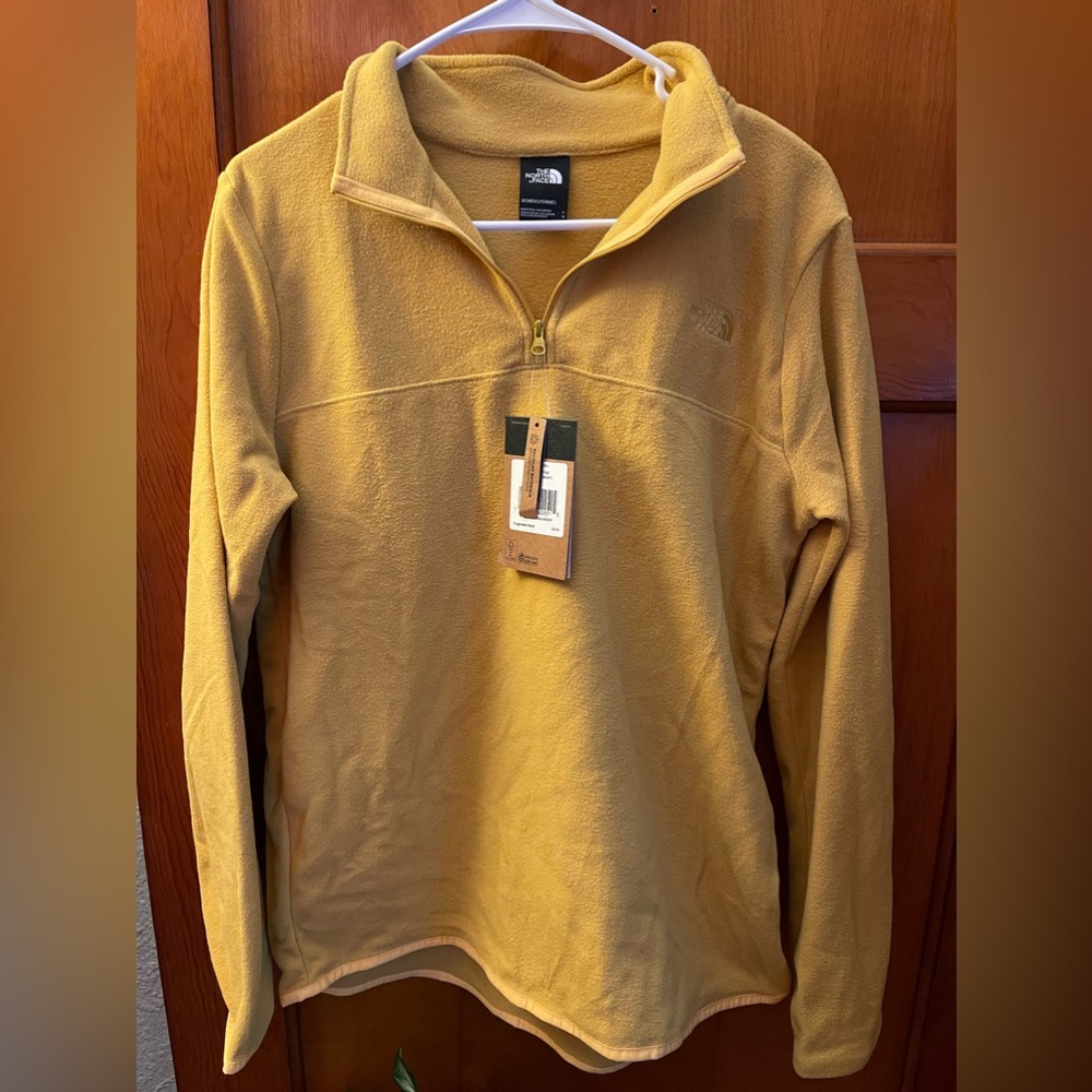 The North Face TKA Glacier 1/4 Zip Gold size Large NWT